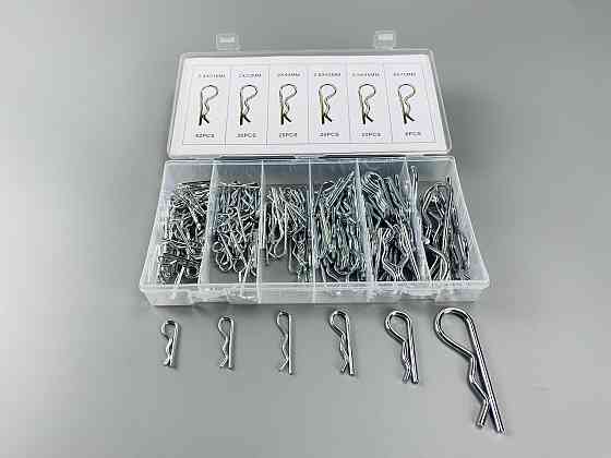 Набір шплінтів типу R метричних 150 шт. Пружинний штифт (6 різновидів шплінтів в одному наборі) Мукачево