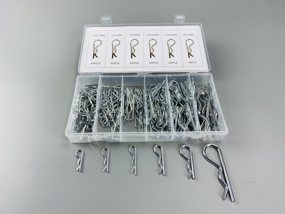 Набір шплінтів типу R метричних 150 шт. Пружинний штифт (6 різновидів шплінтів в одному наборі) Мукачево - фото 2