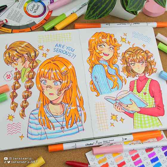 Набор маркеров Ohuhu Pupe Series 60 цветов двусторонние кисть+тонкая 1–5/0,4 мм водные без запаха для Киев