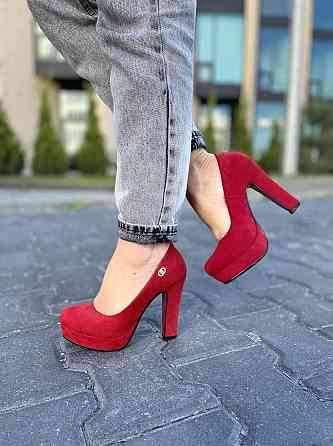 Туфлі жіночі STILLETA червоні еко-замша каблук 11см (D280-J004-4) 35р.36р. Коломия