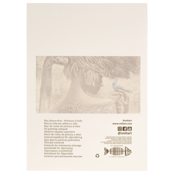 Блокнот для олії PRO CREATE 20х28см 230г/м2 10л білий лляний папір SM-LT Art Київ