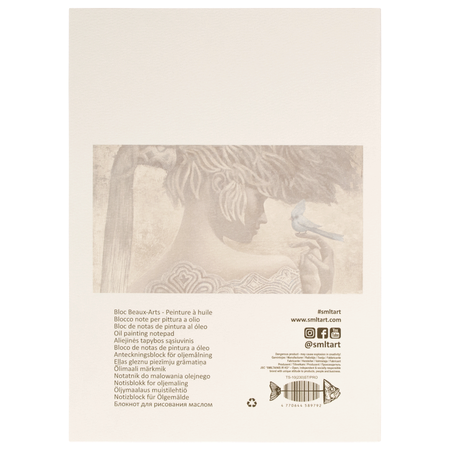 Блокнот для масла PRO CREATE 20х28см 230г/м2 10л белая льняная бумага SM-LT Art Киев - изображение 2