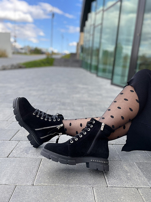 MILLI GOLD Черевики жіночі MILLI GOLD чорні замша натуральна зима висота 13см розмір 37 (2748) Коломия - фото 8