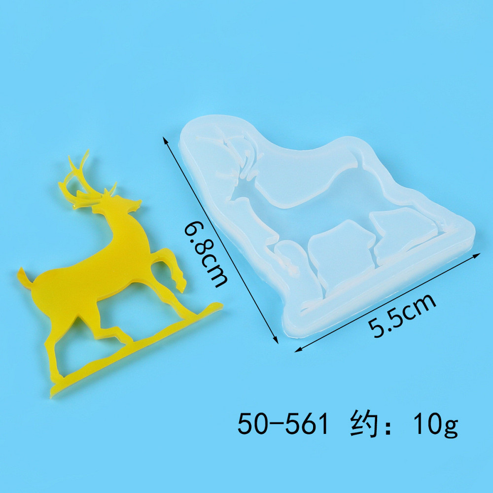 Молд силиконовый Олень новогодний 68 на 55 мм серый Киев - изображение 2