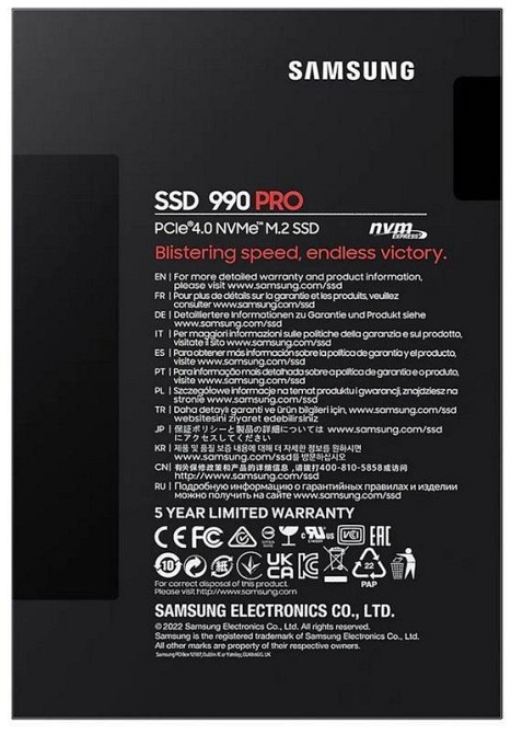 Накопичувач SSD 1ТB Samsung 990 PRO M.2 2280 PCIe 4.0 x4 NVMe V-NAND MLC (MZ-V9P1T0BW) M.2 2280 Харків - фото 6