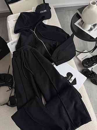 Женский теплый костюм двойка из двухстороннего флиса Черный, 46/48 Одесса