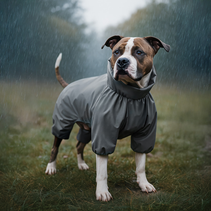 Дощовик для собак WAUDOG Clothes, водонепроникний, M45, В 55-60 см, С 37-40 см, сірий Київ - фото 4