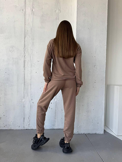 Жіночий повсякденний костюм-двійка: кофта та штани двохнитка-петля Капучино, 50/52 Одеса - фото 4