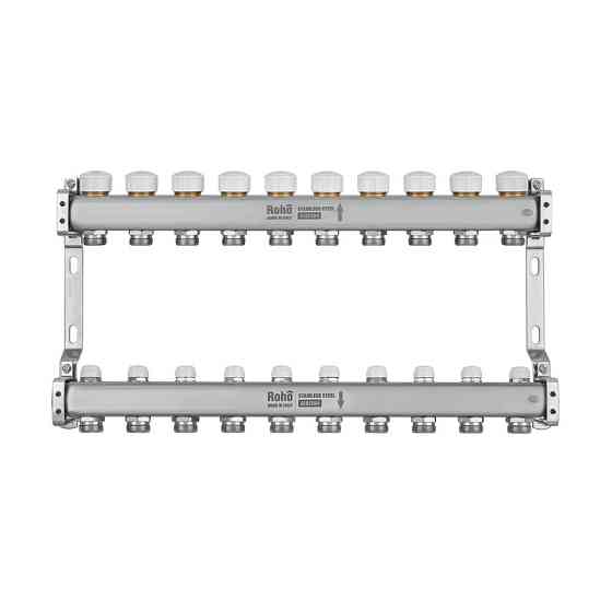 Коллектор с термостатическими и запорными клапанами Roho R805-10M - 1