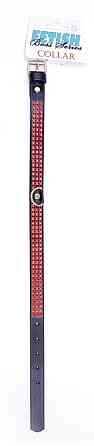 Ошейник из искуственной кожи с кристаллами Fetish Boss Series - Collar with crystals Red, BS3300108 Sex Aura Киев