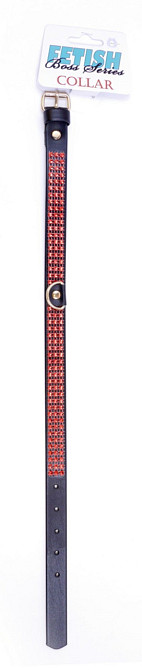 Ошейник из искуственной кожи с кристаллами Fetish Boss Series - Collar with crystals Red, BS3300108 Sex Aura Киев - изображение 4