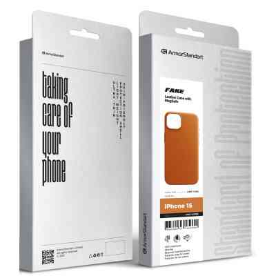 Чохол до мобільного телефона Armorstandart FAKE Leather Case Apple iPhone 15 Light Coffee (ARM76288) Вінниця