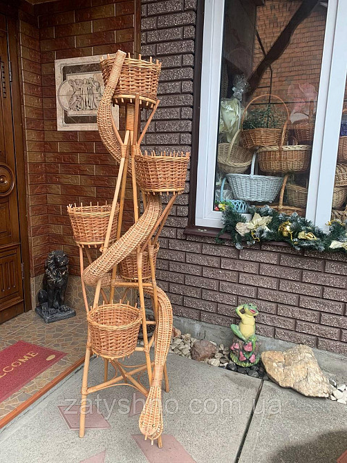 Підставка для квітів плетена на 5 вазонів Київ - фото 3
