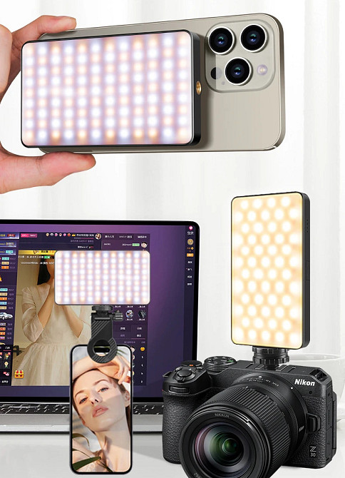 Свет портативный магнитный для телефона и камеры селфи Bi-Color 2500-9000К AC Prof M19 Киев - изображение 2