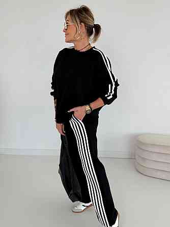 Женский теплый костюм двойка батал с лампасами пума плюш Черный, 60/62 Одесса