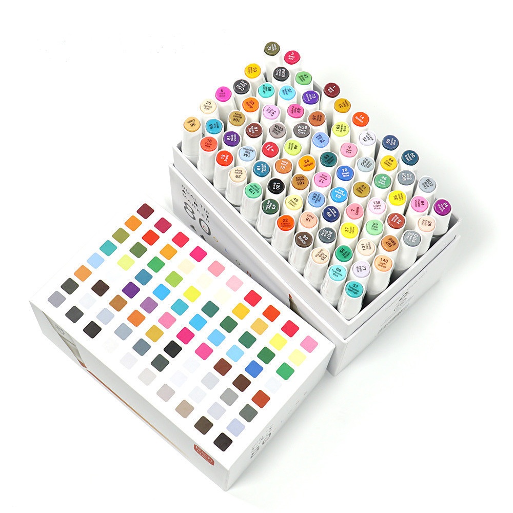 Двосторонні маркери для скетчинга і малювання на спиртовій основі 80 штук Rich New, Фломастери для художників Кам'янець-Подільський - фото 5