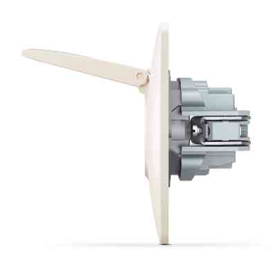 Розетка Videx BINERA 1ая із заземленням і кришкою крем (VF-BNSK1GС-CR) Вінниця