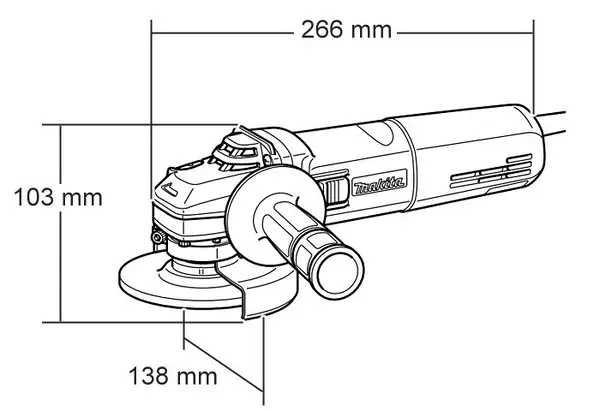 Потужна кутова шліфувальна машина Makita GA5030R : 750Вт, диск 125мм Київ - фото 6