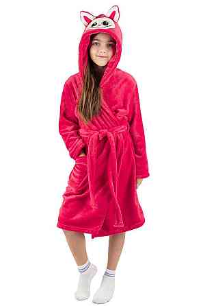 Халат детский теплый, велсофт Лабубу малиновый топ Юрма одяг 134 Киев