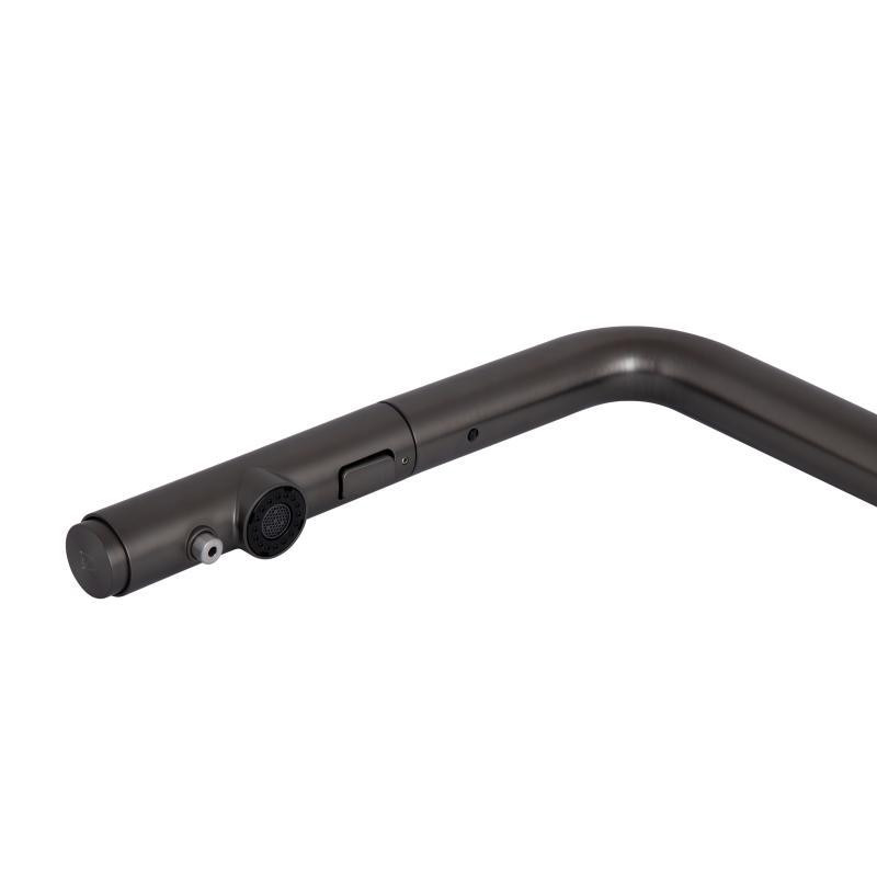 Смеситель для кухни Qtap Rozcesti с выдвижным изливом с подключением для питьевой воды Gunmetal Black PVD Харьков - изображение 5