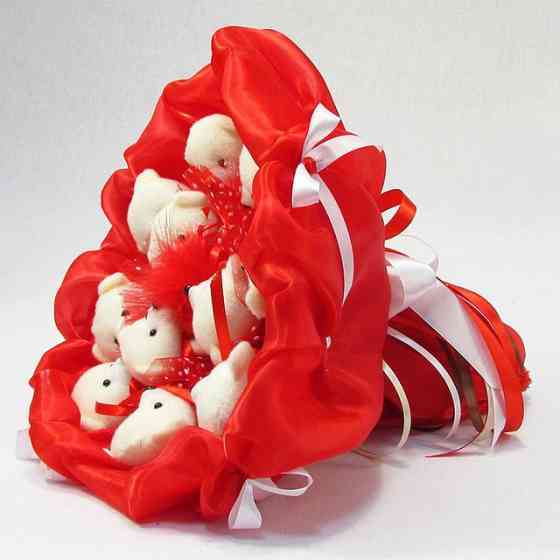 Букет из мягких игрушек 11 мишек 5281IT красный Винница