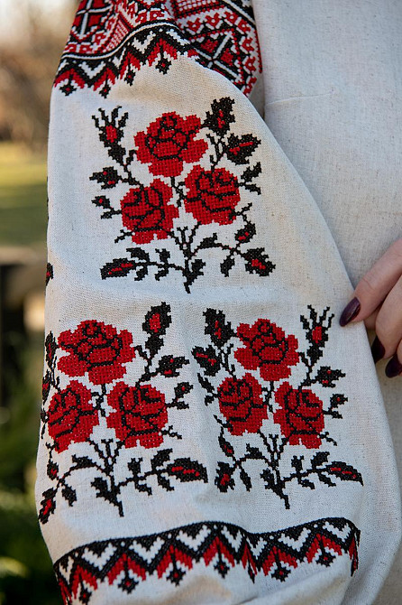 Вишиванка жіноча, лляна, натуральна, з довгим рукавом, топ Київ - фото 4