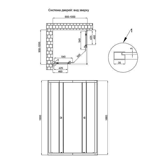Душова кабіна Qtap Pisces BLA109-11SC5 90-105x90-105 см, скло Clear 5 мм без піддона Київ