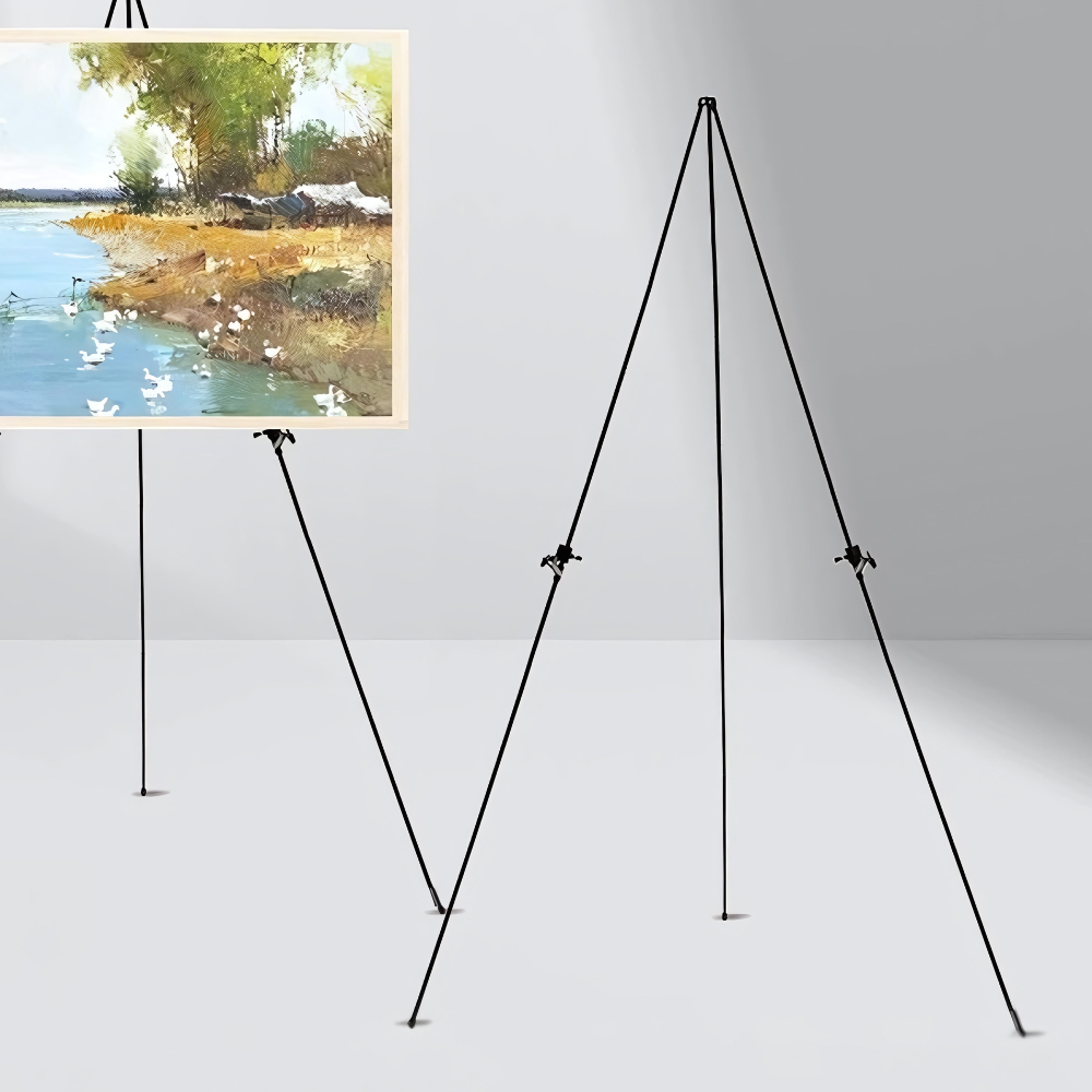Мольберт для картин і малювання штатив-тринога, металевий, розбірний на 5 секцій, розмір 160х120 см,чорний Кам'янець-Подільський - фото 1