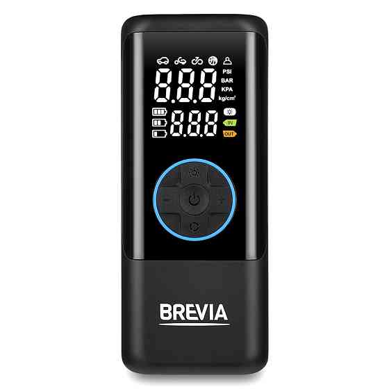 Компресор портативний Brevia 3в1 10Атм 21л/хв 6000mAh з LED-ліхтарем та автостопом + PowerBank Львів