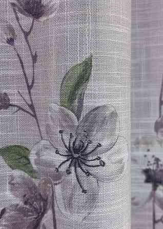 Тюль-штора VR-Textil 1877т Льон Фіолетовий з білим 300х270 см (42-0830) Київ