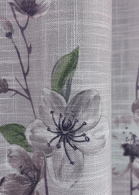 Тюль-штора VR-Textil 1877т Лен Фиолетовый с белым 300х270 см (42-0830) Киев - изображение 6