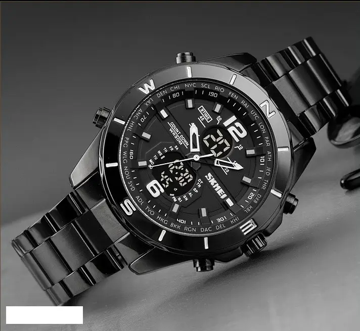 Чоловічий наручний годинник Skmei 1670 (Чорний) Київ - фото 4