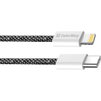 Дата кабель USB-C to Lightning 1.0m 27W black ColorWay (CW-CBPDCL061-BK) Винница - изображение 9