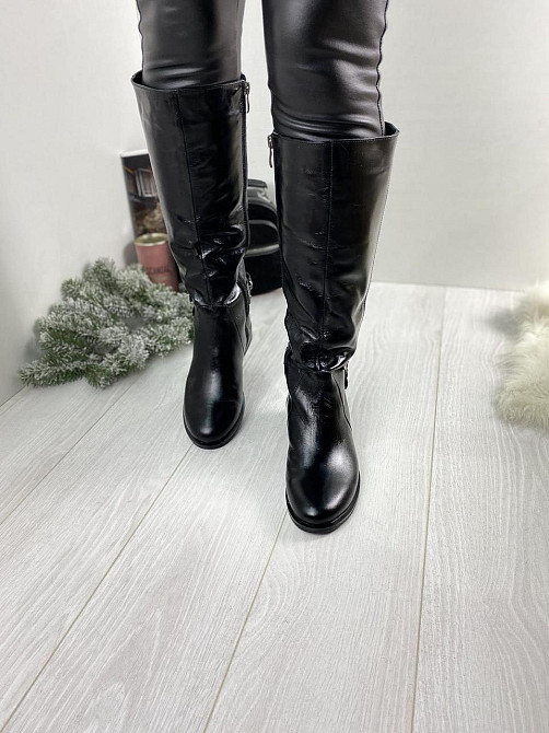 Injers Чоботи жіночі INJERS чорні натуральна шкіра зима висота 38см обхват 37-39см (764) Коломия - фото 6