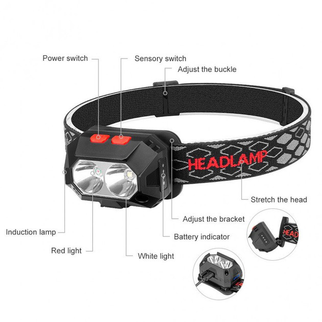 Фонарик на голову диодный, Мощный налобный LED фонарь, Портативный светодиодный налобный фонарь GZ-49 Львов - изображение 3