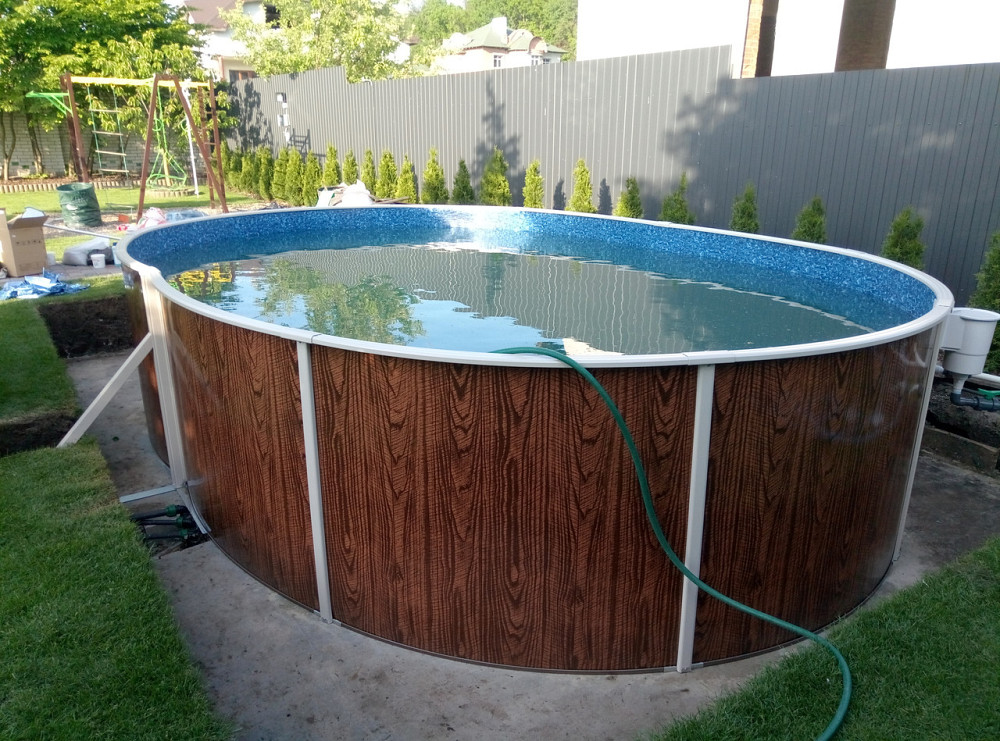 Басейн каркасний овальний Azuro 404DL 5.5 х 3.7 х 1.2 м Wood морозостійкий Київ - фото 2