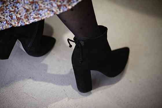 SANTINI Замшеві черевики жіночі демісезонні весна-осінь чорні на стійкому каблуці 953549-21 р. Коломыя