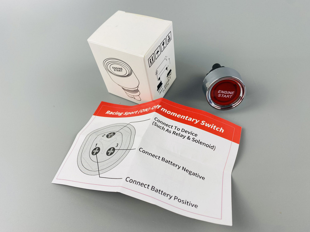 Кнопка СТАРТ-СТОП пуску двигуна, 50 А, 12-24V, діаметр 33 мм, 3 ніжки Мукачево - фото 8