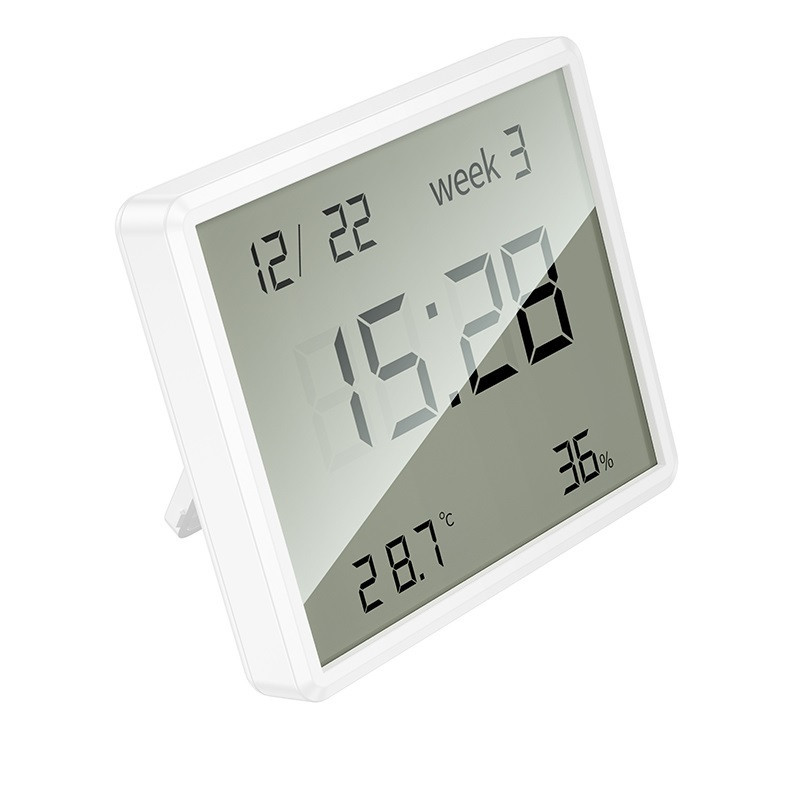 Термогігрометр HOCO HX41 Indoor electronic clock with hygrothermometer White Київ - фото 3