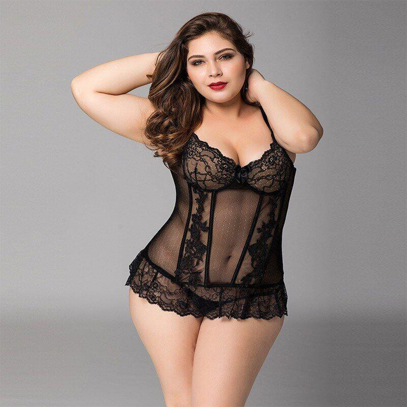 Мереживний корсет JSY «Сексуальна Белла» Plus Size Black, дрібна сітка, гіпюр, чашки з кісточками Sex Aura Київ - фото 2
