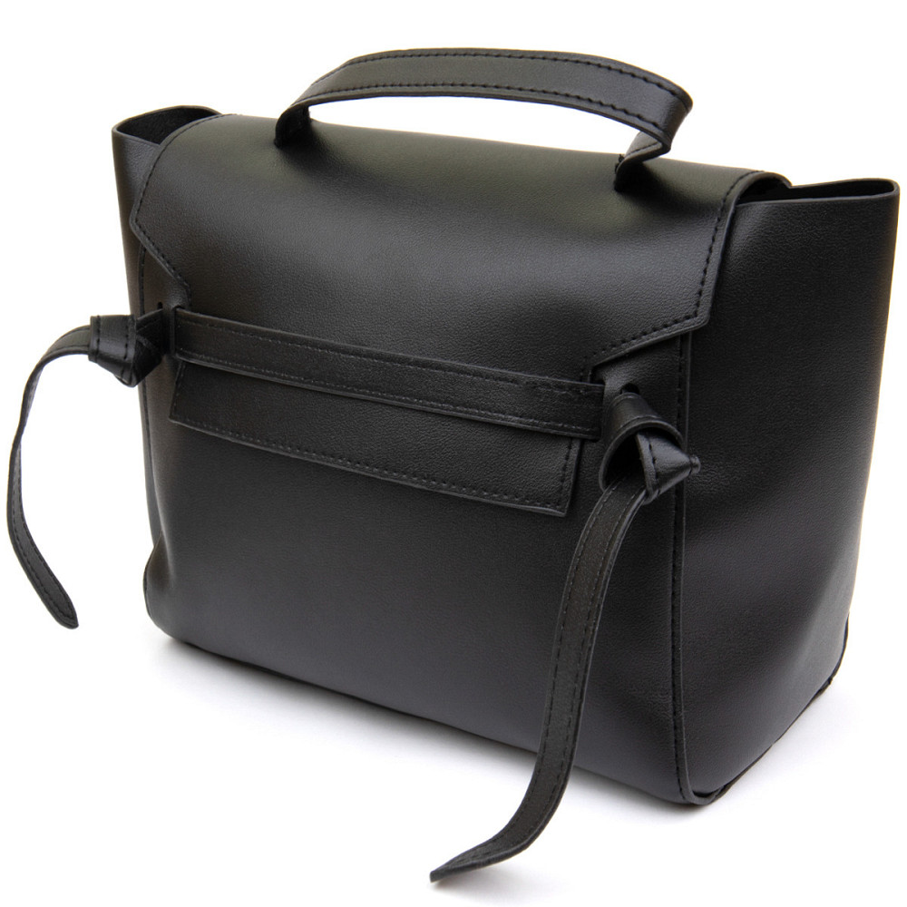 Сумка з клапаном із шкірзамінника Vintage sale_14949 Чорна Київ - фото 1