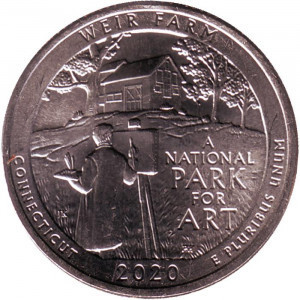 Ферма Дж. А. Вейра, Коннектикут. Парк № 52. Монета 25 центів (Р). 2020 рік, США. Полтава - фото 1