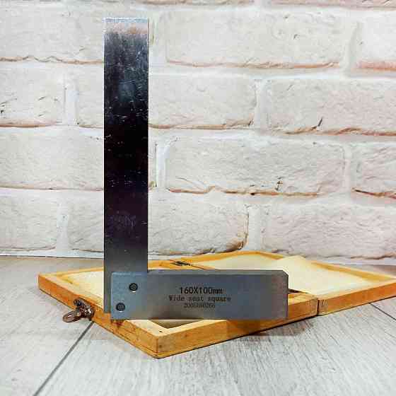 Угольник слесарный УШ 100×63 мм с пяткой металлический ГОСТ для точной разметки и проверки углов Харьков