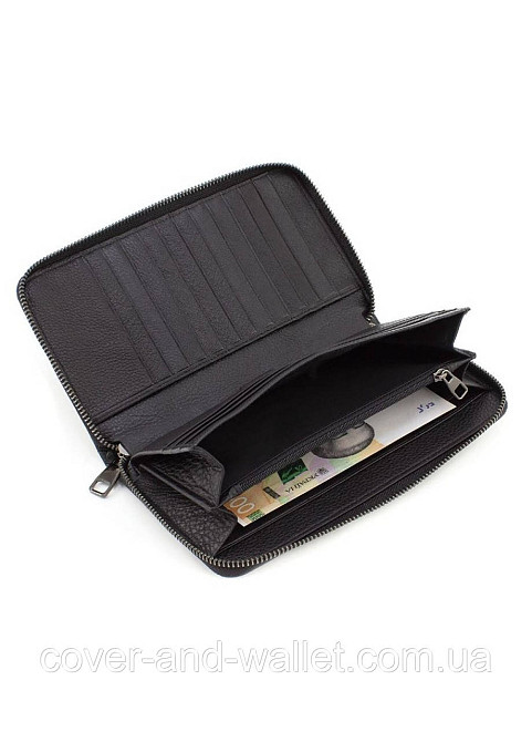 Фирменный кожаный мужской клатч с фактурой под рептилию Marco Coverna 086-5901 Black Киев - изображение 6