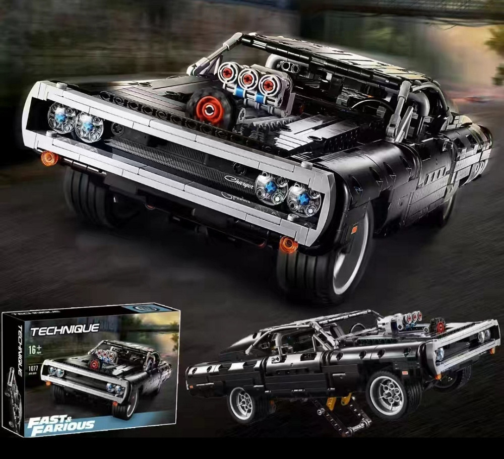 Конструктор машинка Technic Dodge Charger Домініка Торетто 1077 деталей Маштаб 1:10 Додж Чарджер чорний Київ - фото 1