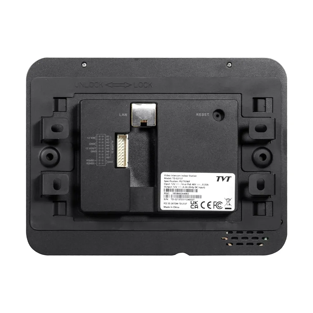 IP-відеодомофон з WiFi 7" TVT TD-E2137-PE/TP/WF Black (82-00404) Київ - фото 4