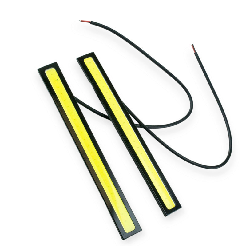 Ходовые 12V DRL COB 140х15мм белая черные огни Мукачево - изображение 1