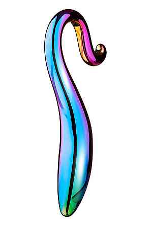 Изогнутый стеклянный фаллоимитатор Dream Toys Glamour Glass, разноцветный Sex Aura Киев