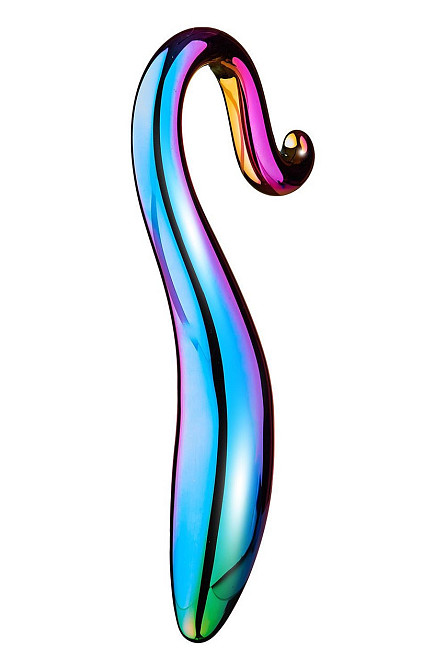 Изогнутый стеклянный фаллоимитатор Dream Toys Glamour Glass, разноцветный Sex Aura Киев - изображение 3