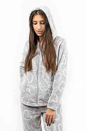 Домашний теплый костюм   (пижама) женский серый 